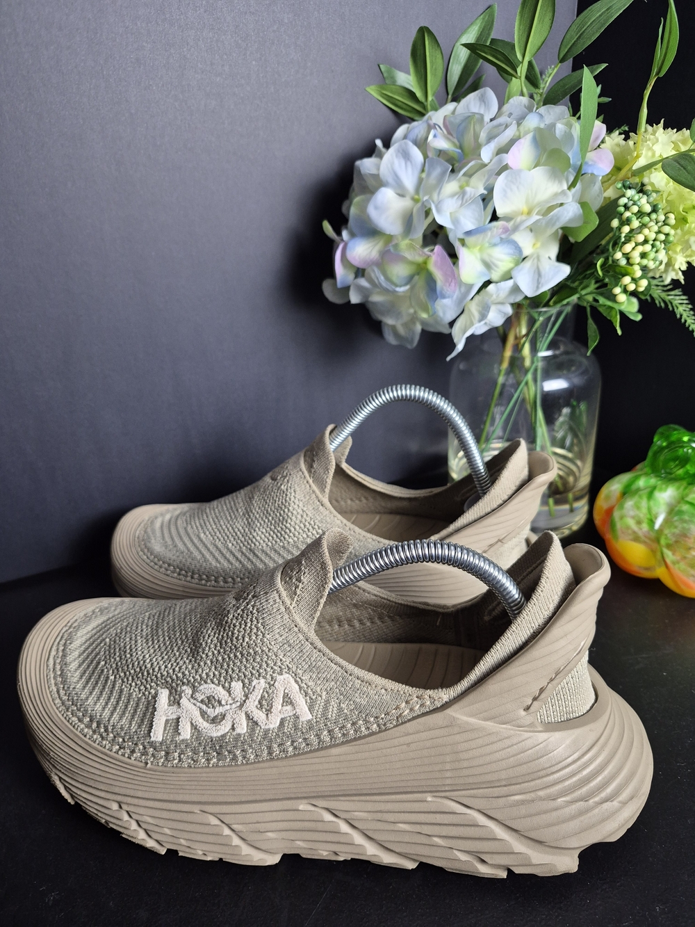 Hoka Women's Slip-On Sneakers in Neutral Beige. Recovery Shoes! Size 9